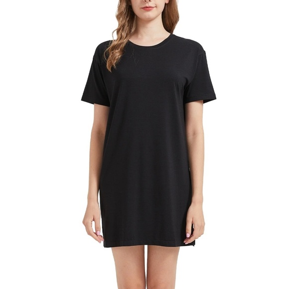 Veronica M Black T-Shirt Dress Size XS Made in USA Stretch Jersey - Picture 6 of 6